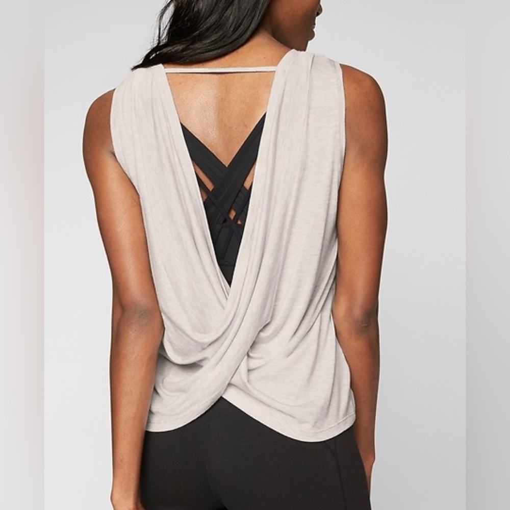 Athleta Revive Drape Tank In Fog,‎ Small